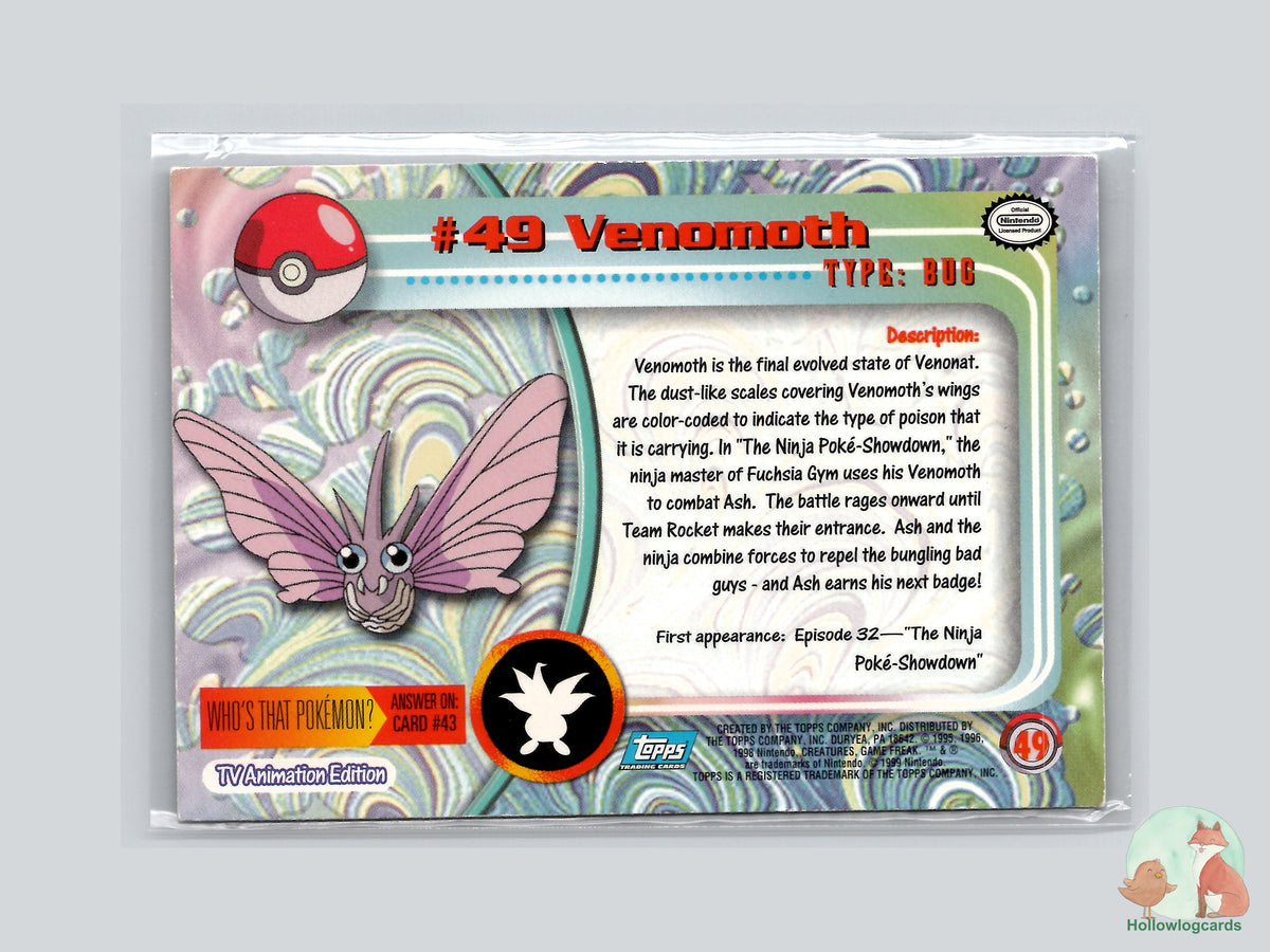Venomoth (#49) Chrome Foil - Topps Trading Cards Series 1