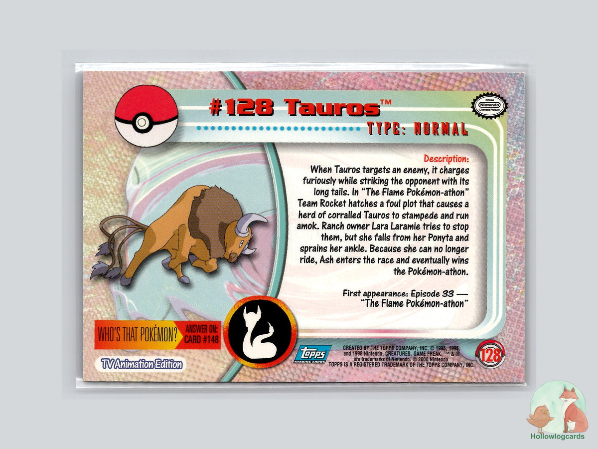Tauros (#128) - Topps Trading Cards Series 3