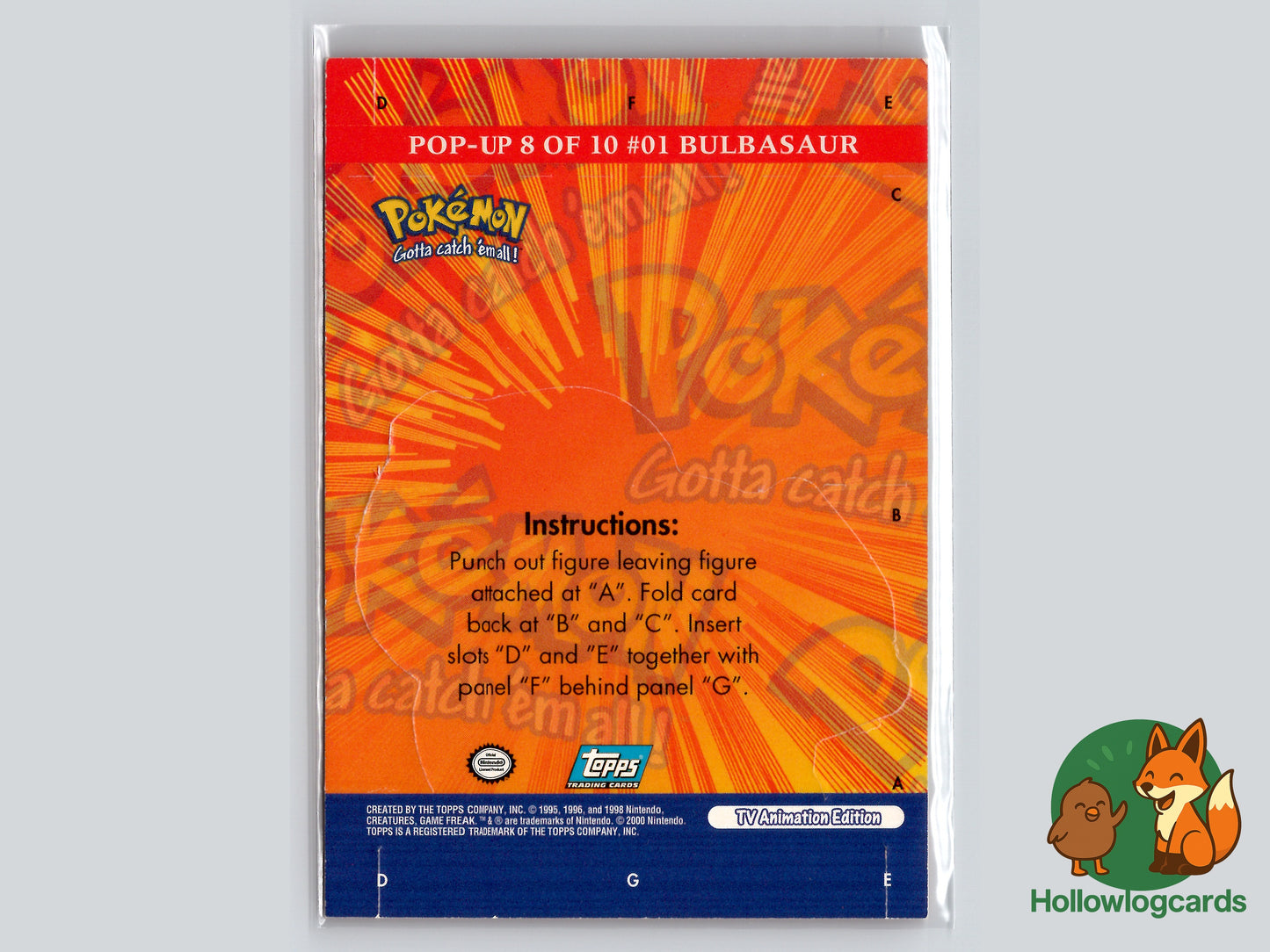 Bulbasaur #8 Pokemon 2000 Topps TV - Pop-up