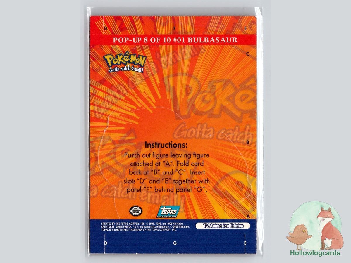Bulbasaur Pokémon (#8) Pop-Up - Topps The Movie 2000 Trading Cards