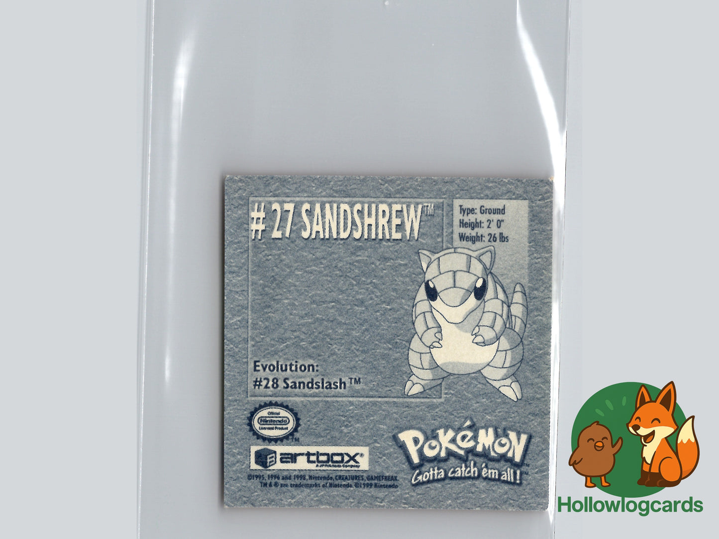 Sandshrew - 27 - Artbox Sticker - Nintendo