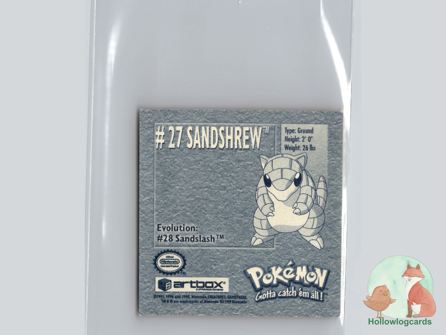Sandshrew - 27 - Artbox Sticker - Nintendo
