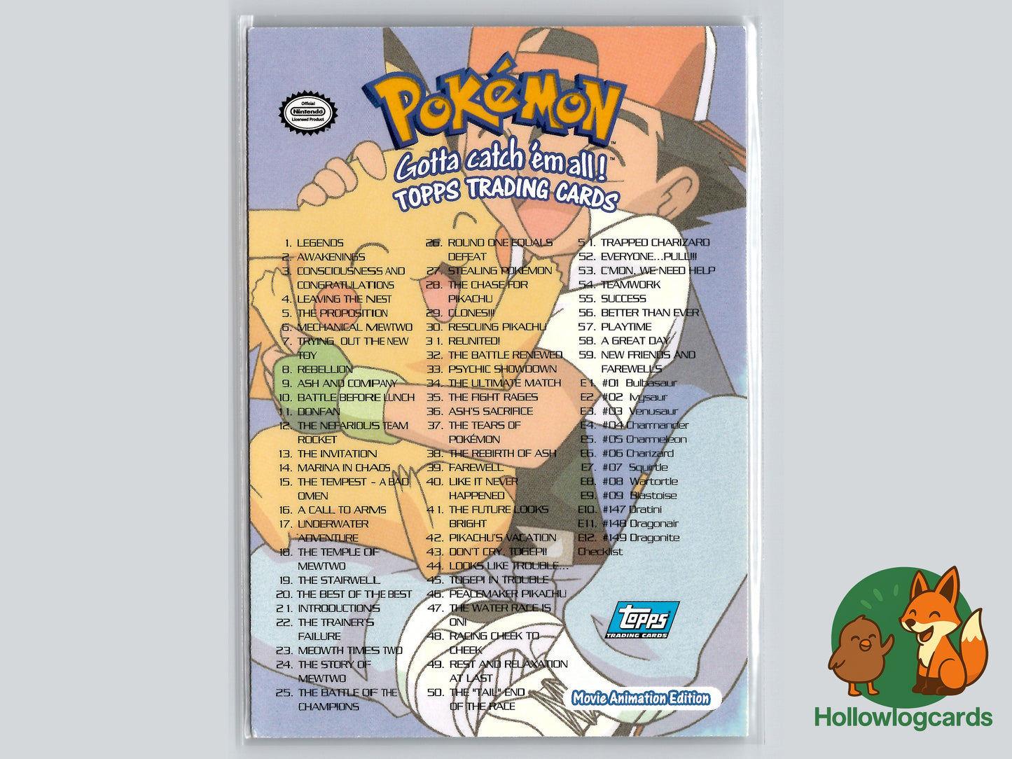 Checklist - Movie Animation - Mewtwo - Topps