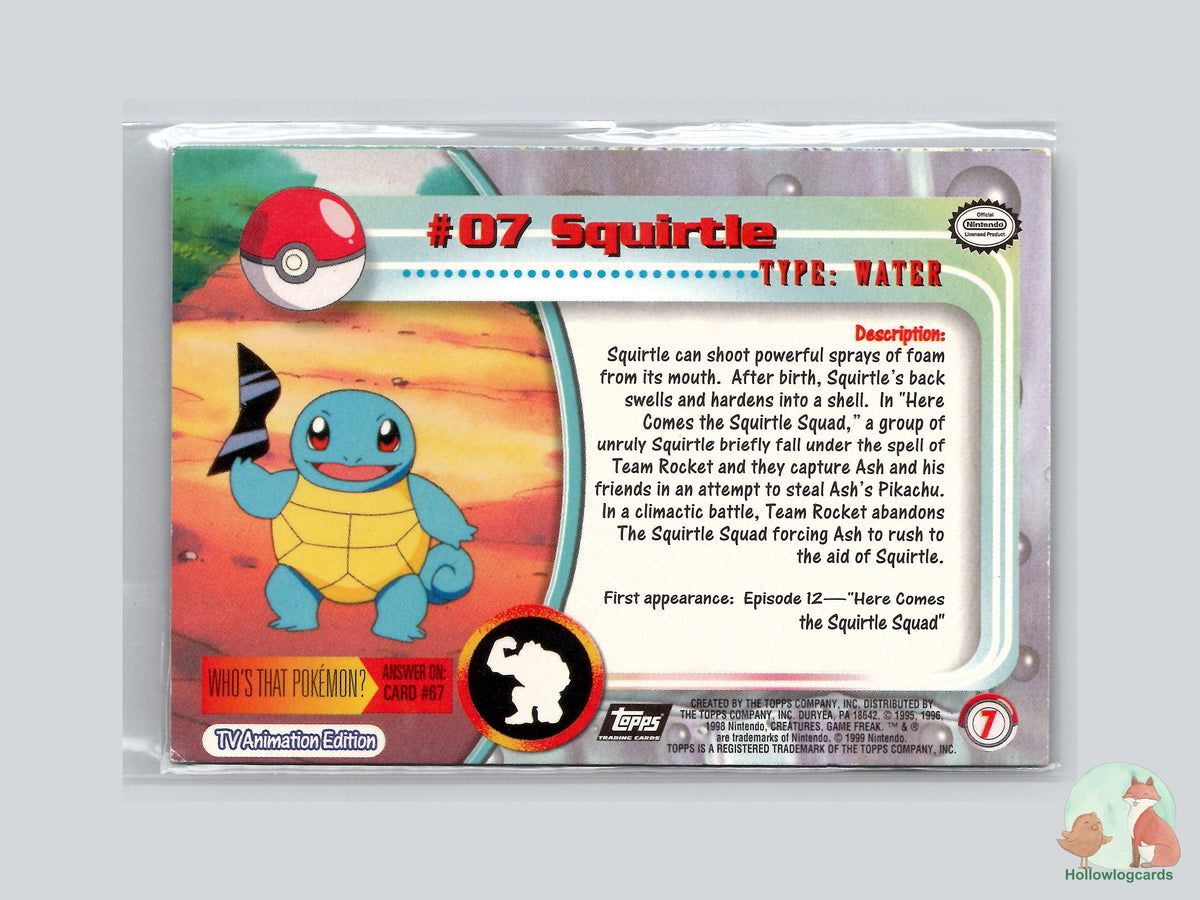 Squirtle (#7) Chrome Foil - Topps Trading Cards Series 1