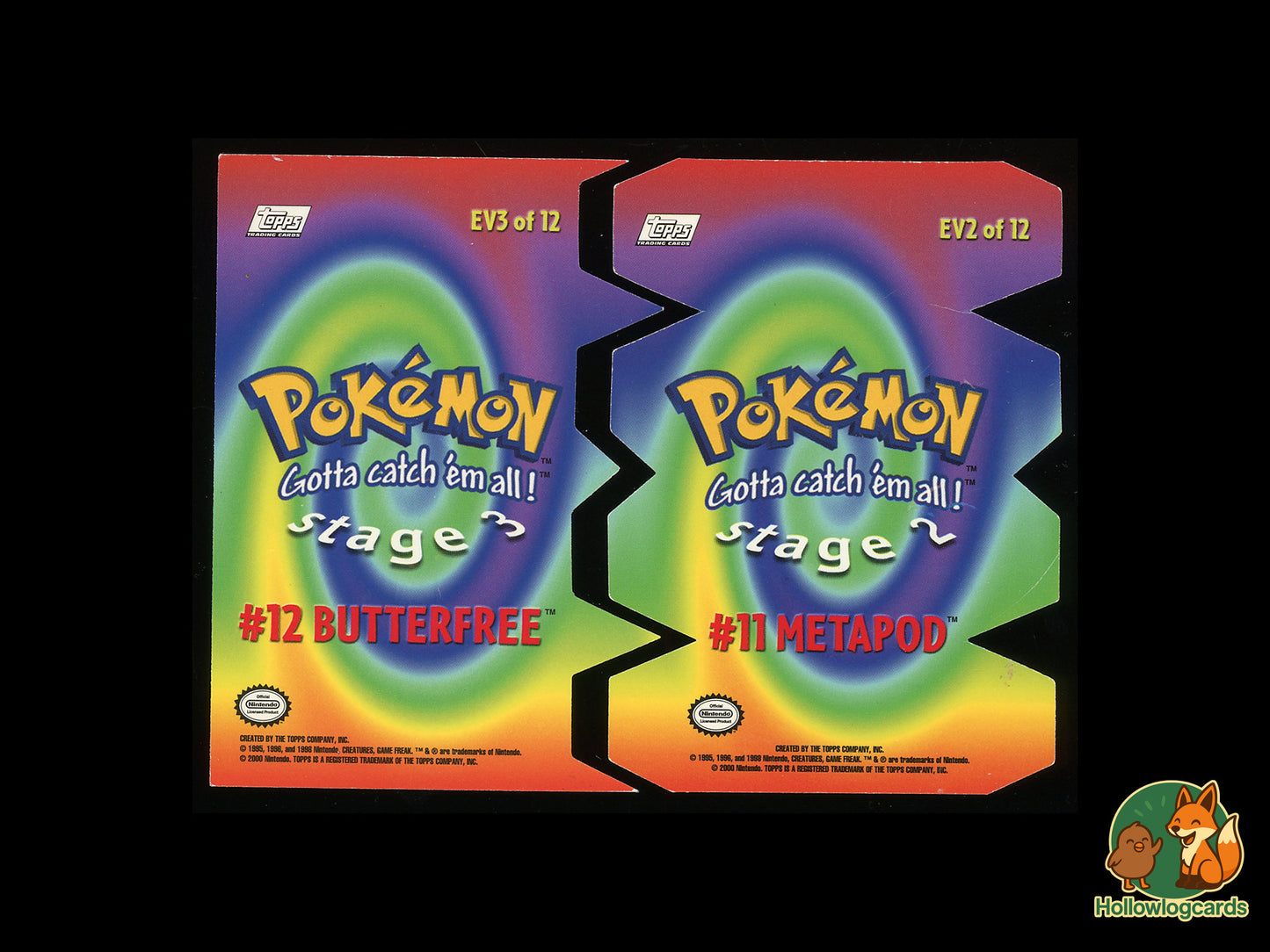 Butterfree and Metapod - Topps Die-Cut Embossed