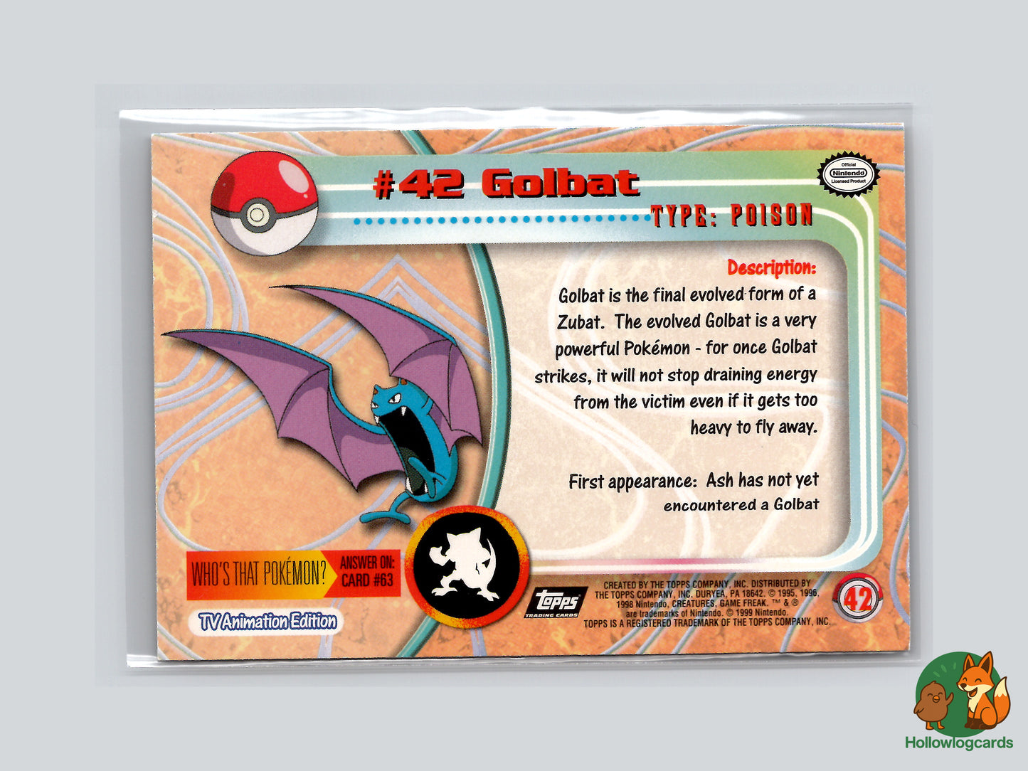 Golbat (#42) Diamond Chrome Foil - Topps Trading Cards Series 1