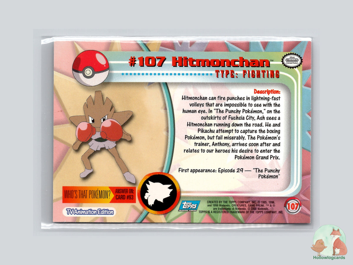 Hitmonchan (#107) Chrome Foil - Topps Trading Cards Series 2
