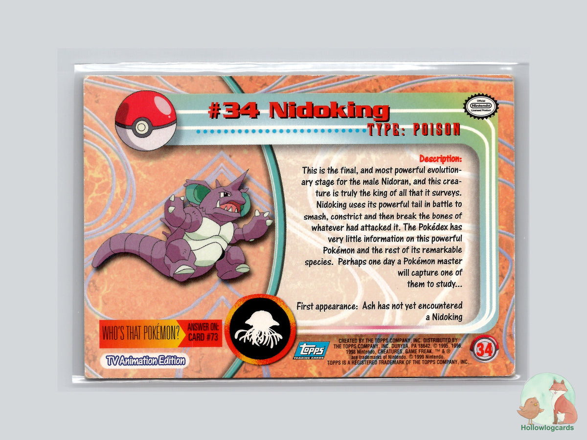 Nidoking (#34) Chrome Foil - Topps Trading Cards Series 1