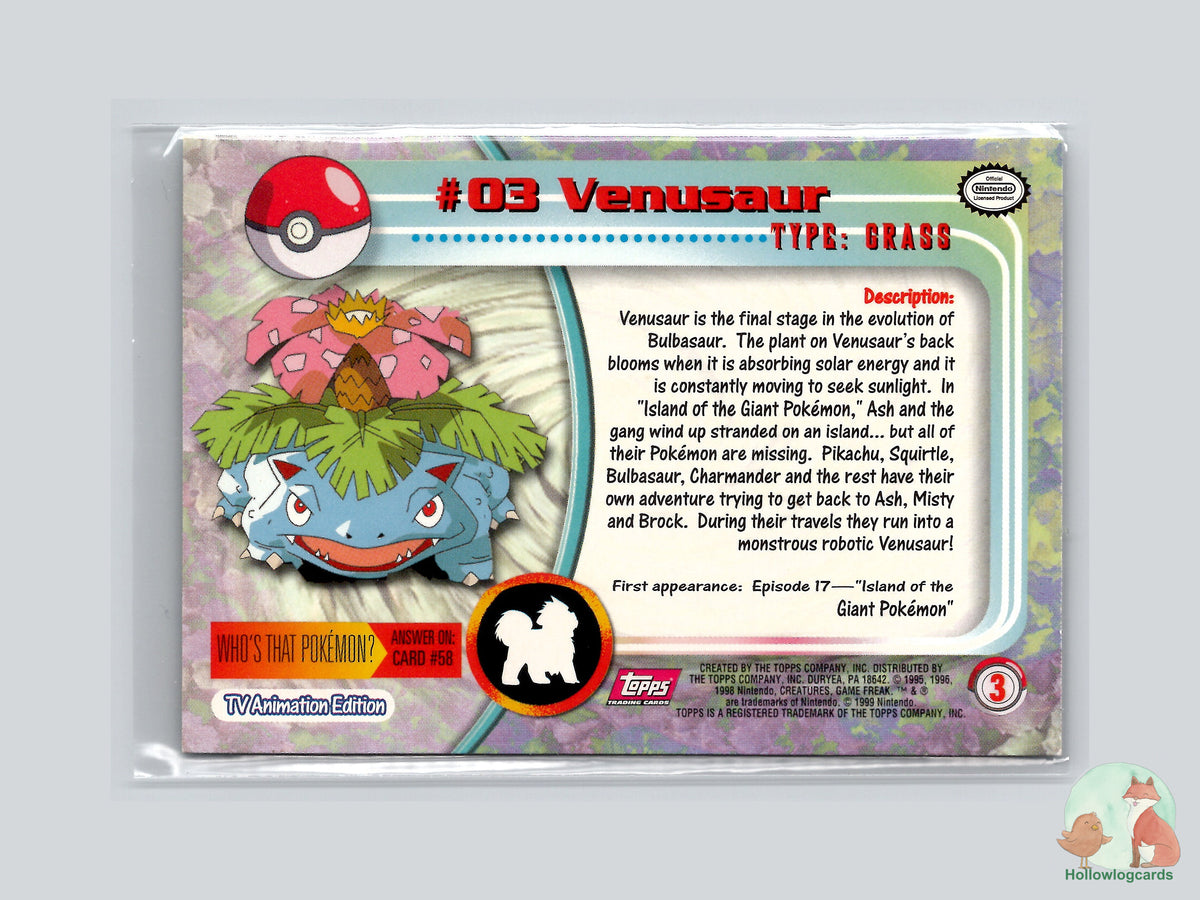 Venusaur (#3) - Topps Trading Cards Series 1