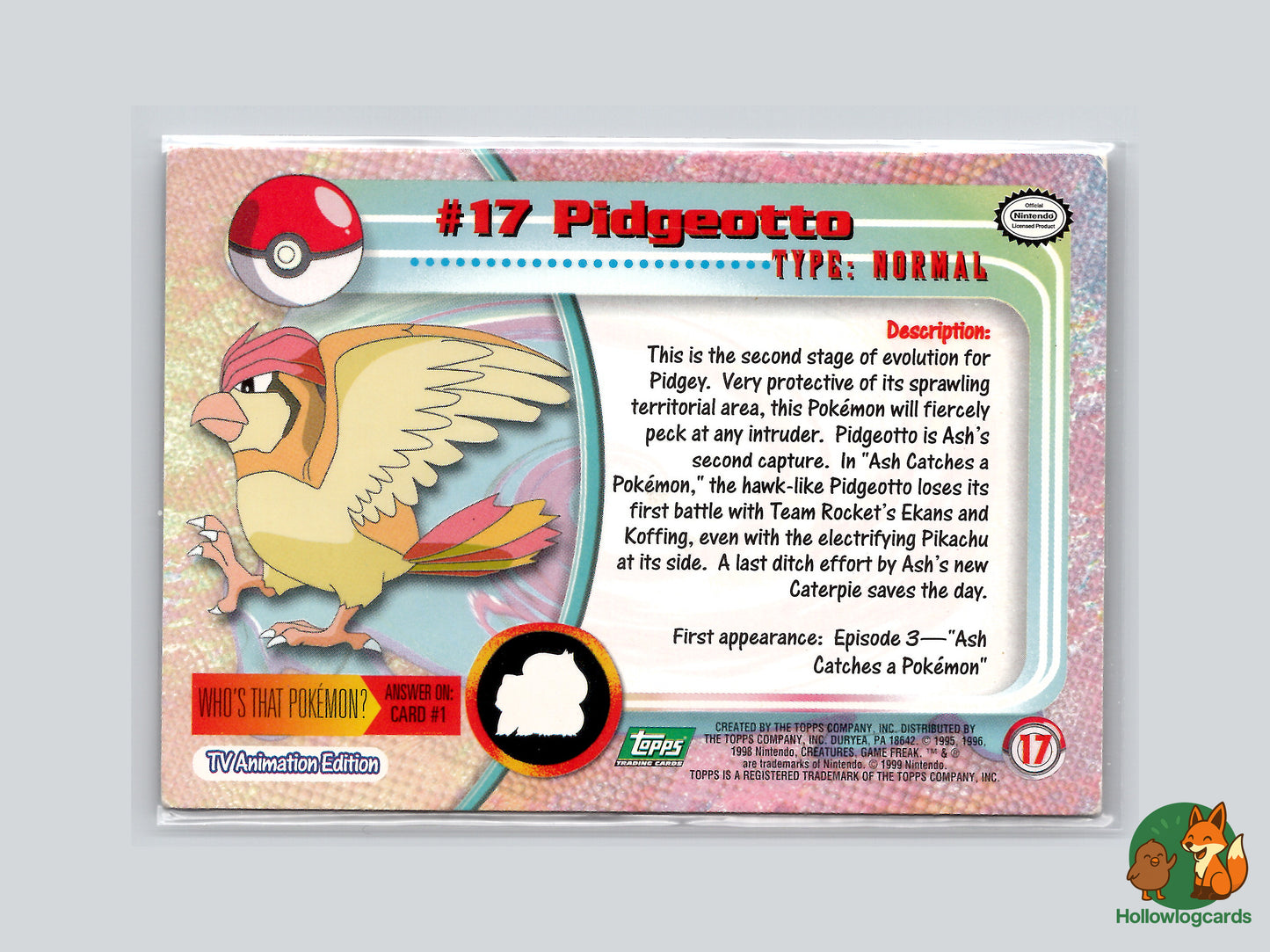 Pidgeotto (#17) - Topps Trading Cards Series 1