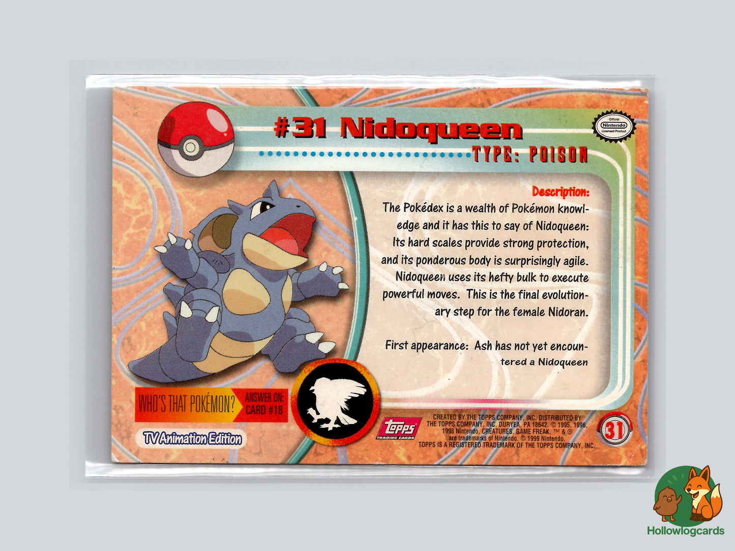 Nidoqueen (#31) - Topps Trading Cards Series 1