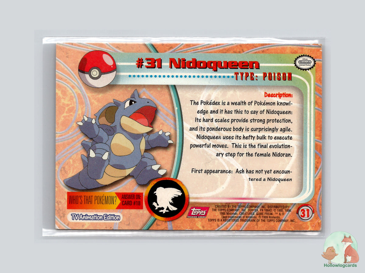 Nidoqueen (#31) - Topps Trading Cards Series 1
