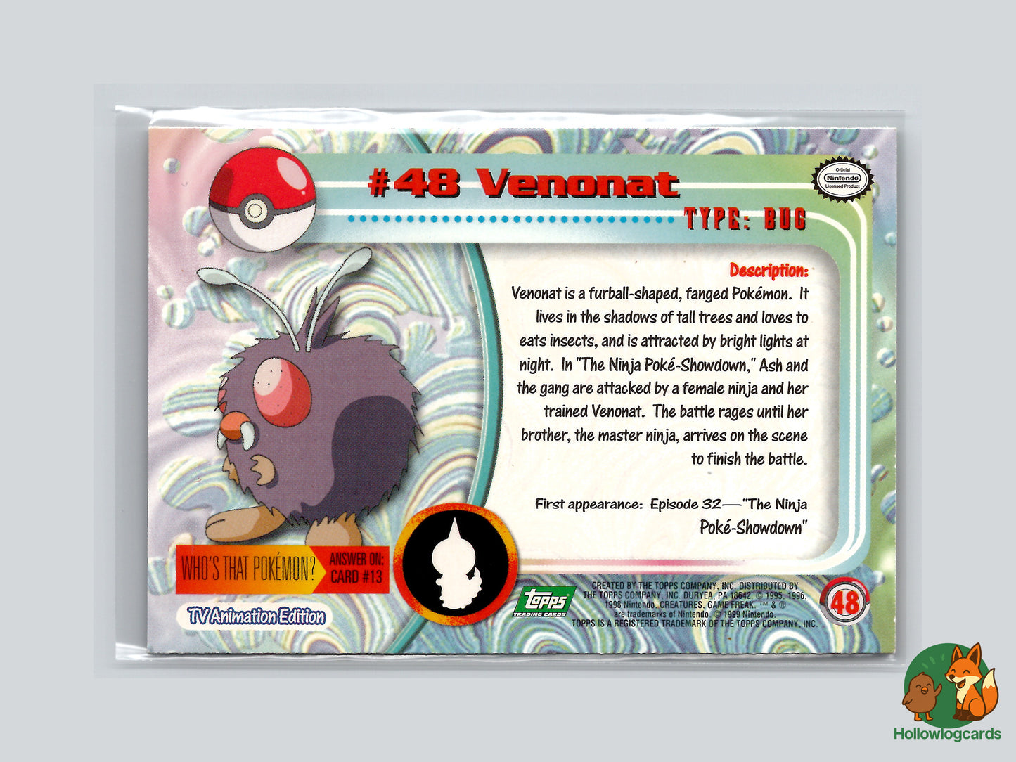 Venonat (#48) - Topps Trading Cards Series 1