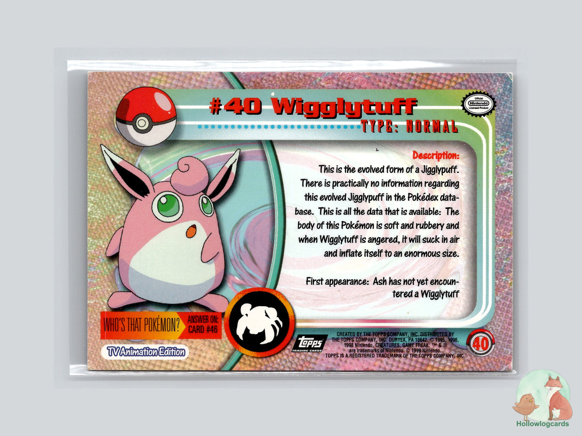 Wigglytuff (#40) - Topps Trading Cards Series 1