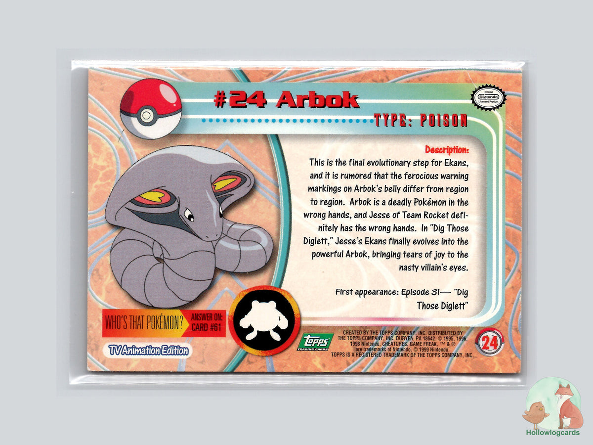Arbok (#24) - Topps Trading Cards Series 1