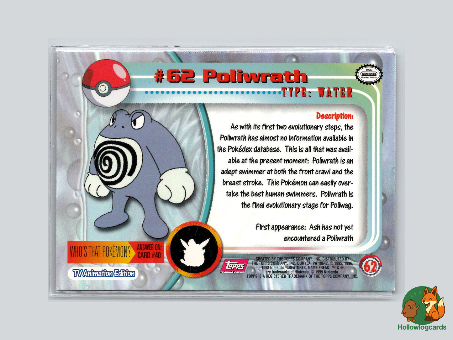 Poliwrath (#62) - Topps Trading Cards Series 1