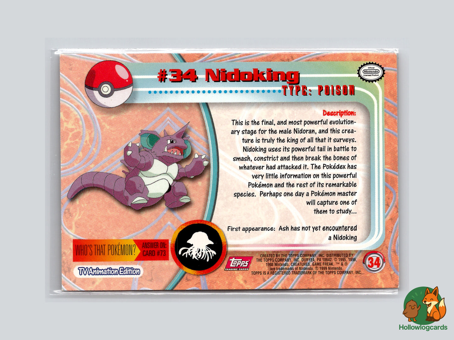 Nidoking (#34) - Topps Trading Cards Series 1