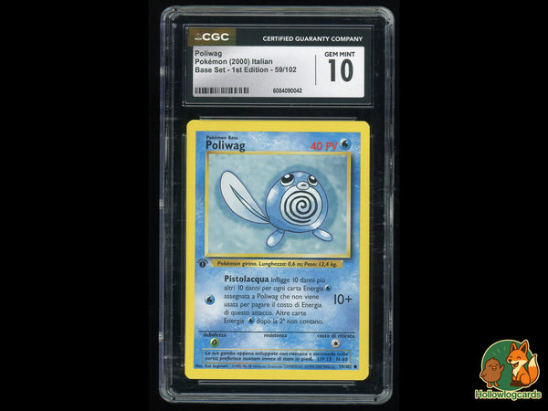 Graded Poliwag (59/102) - Base Set - 1st Edition - CGC 10 Italian