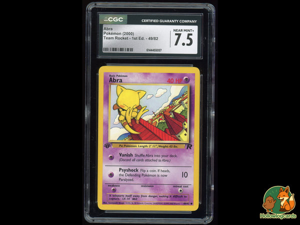 Graded 1st edition Abra (49/82) - Team Rocket - 1st Ed. - CGC 7.5
