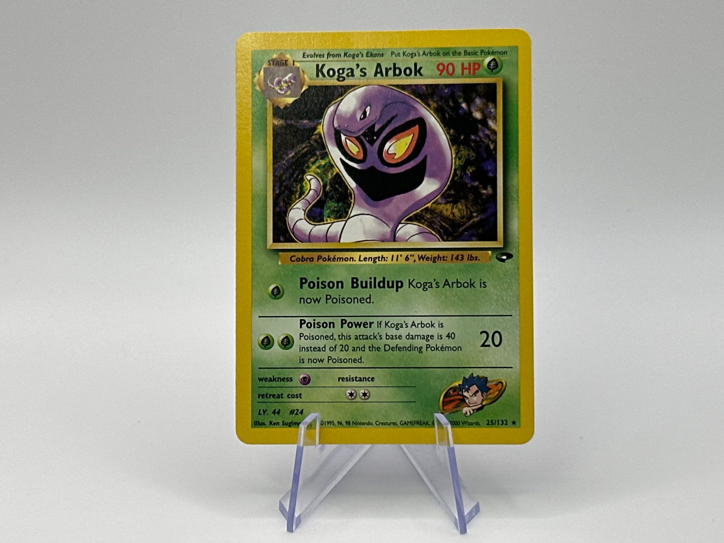 Kogas Arbok - 25/132 - GYM CHALLENGE - Rare Vintage WOTC