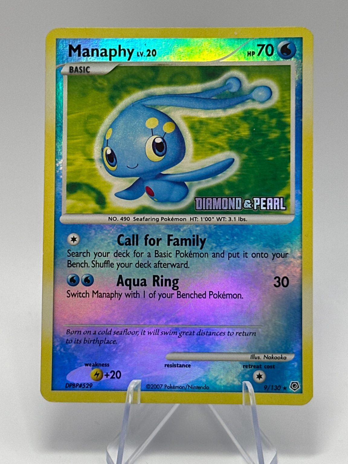Manaphy - Reverse holo STAMPED 9/130 Diamond and pearl