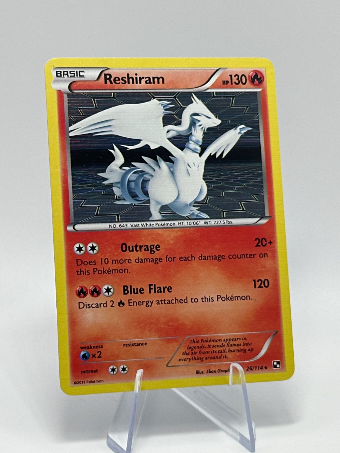 Reshiram - HOLO - Black and white