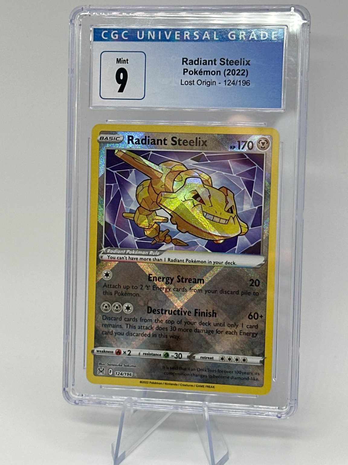 Graded - Radiant Steelix - Lost Origin TG06/TG30 - Modern - Shiny - Hasuno - CGC 9