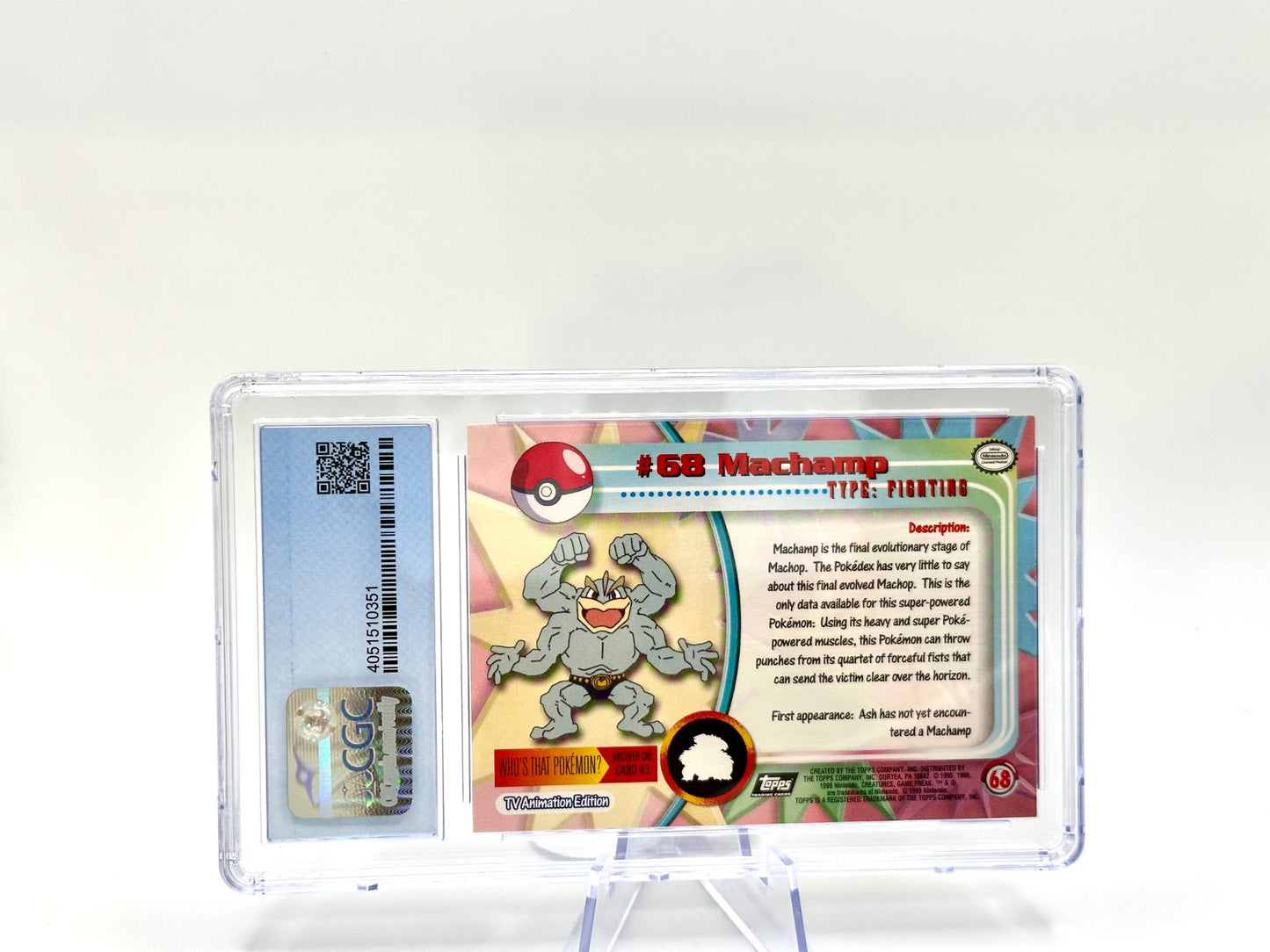 Graded - Machamp - Topps - 1999 Rainbow Foil CGC 9