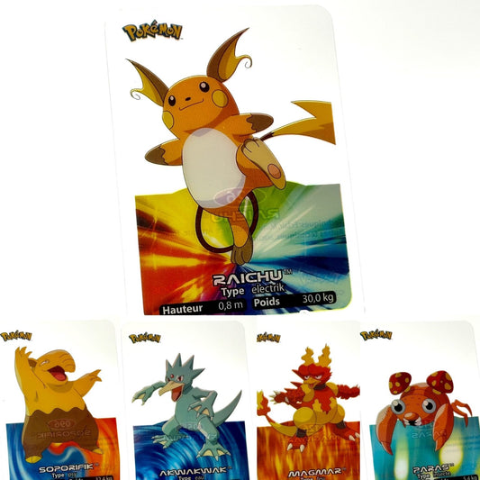 Raichu Golduck Magmar Paris Drowzee - Lamincards French 2005