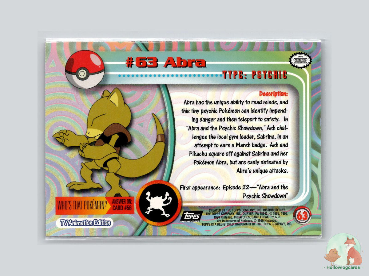 Abra (#63) - Topps Trading Cards Series 1