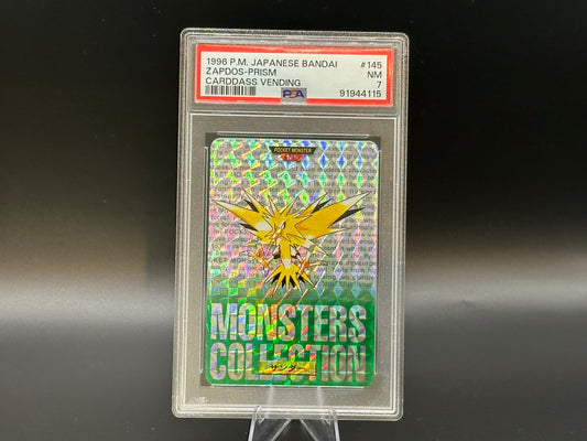 Graded - Zapdos -  HOLO PRISM Carddass Vending - 1996 - PSA 7