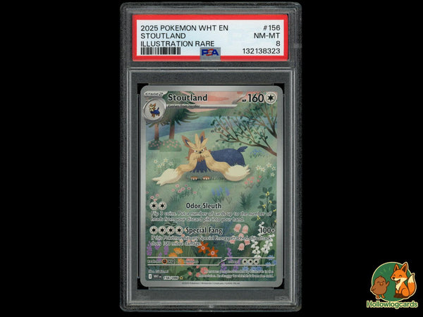 Graded Stoutland (156/086) Wht En - white Flare - PSA 8
