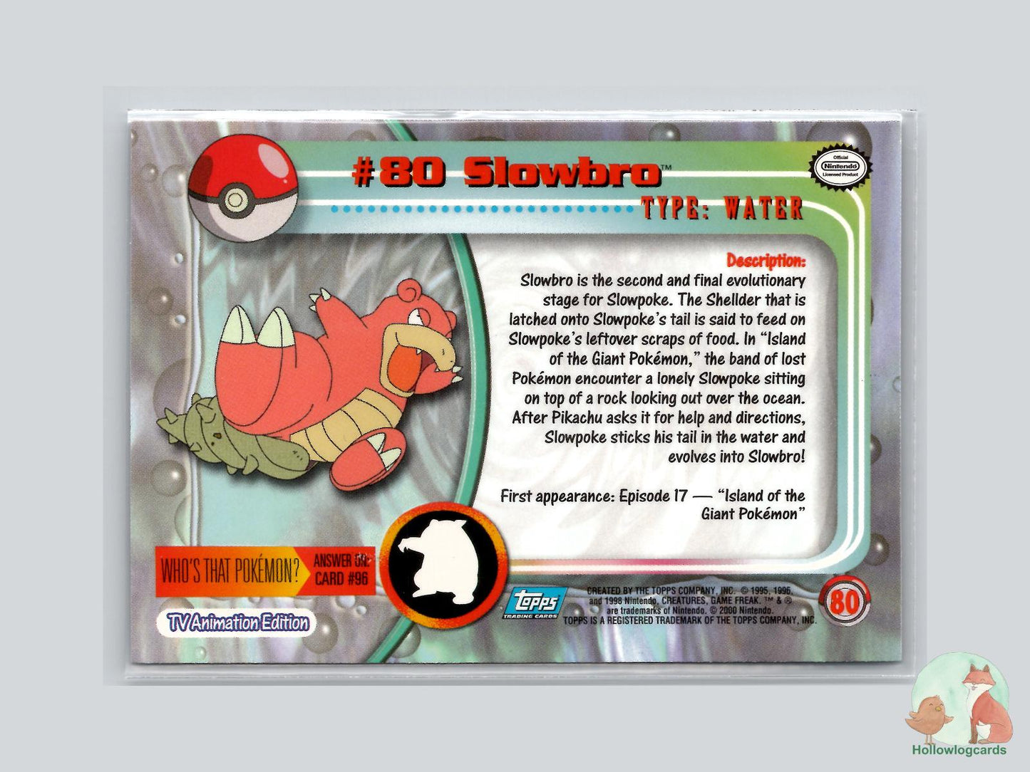 Slowbro (#80) - Topps Trading Cards Series 2