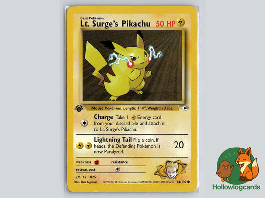 Image of Lt. Surges Pikachu Gym Heroes (G1) #81