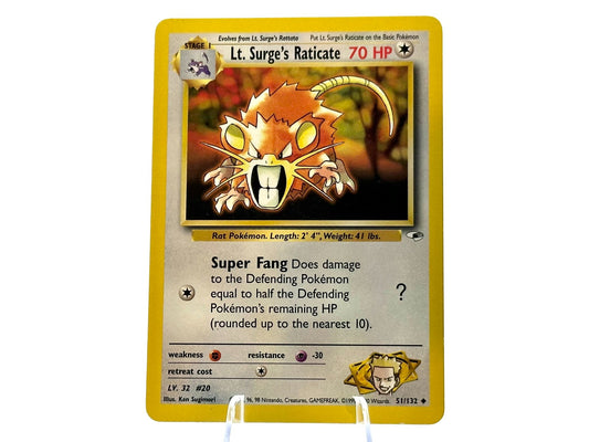 Image of Lt. Surges Raticate Gym Heroes (G1) #51