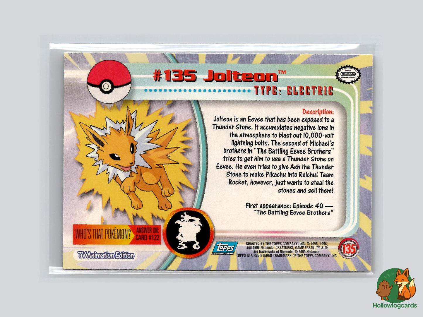 Jolteon (#135) - Topps Trading Cards Series 3