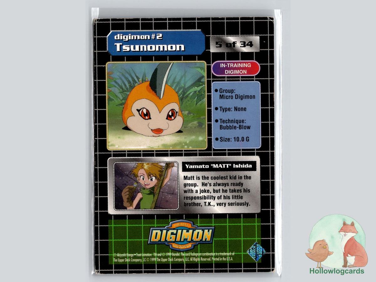 Matt & Tsunomon #2 (5/34) - 1999 Upper Deck Digimon Series 1 - DMG