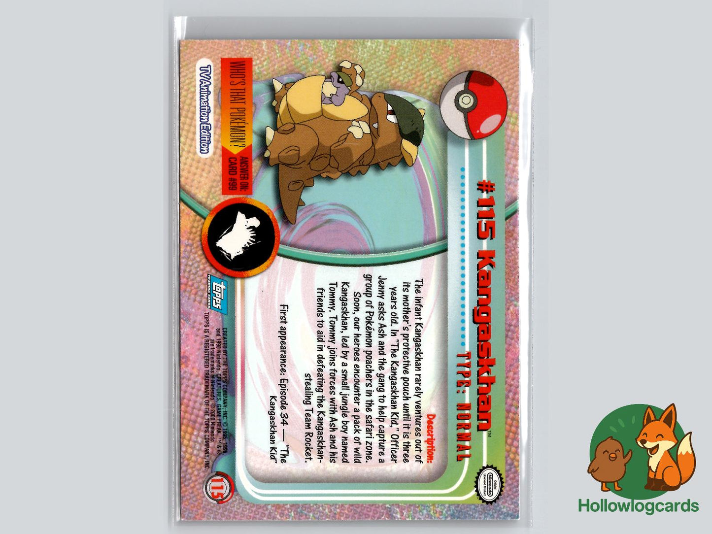 Kangaskhan (#115) - Topps Trading Cards Series 2