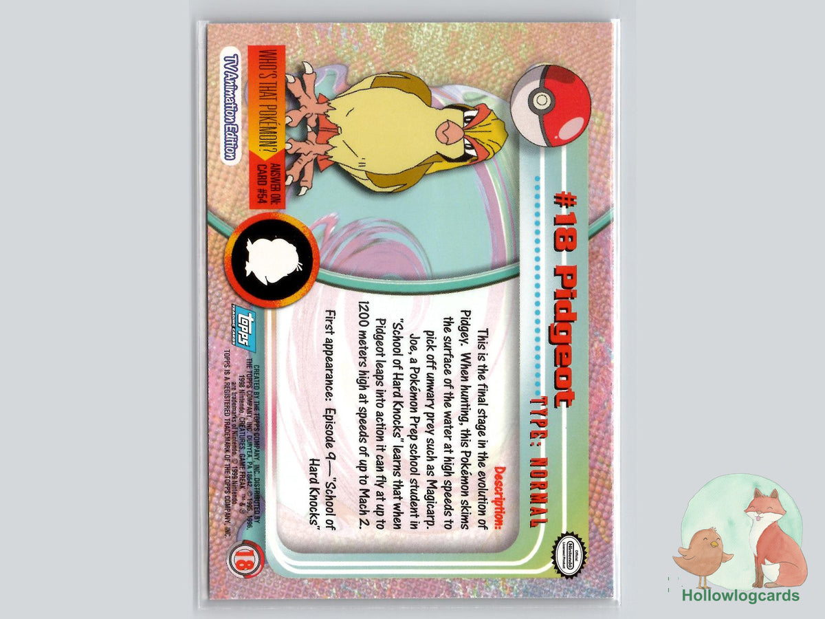 Pidgeot (#18) - Topps Trading Cards Series 1
