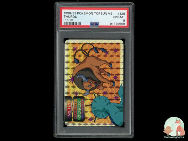 Graded Tauros Vs Vaporeon (128) Prism Topsun Vs - PSA Nm-Mt 8
