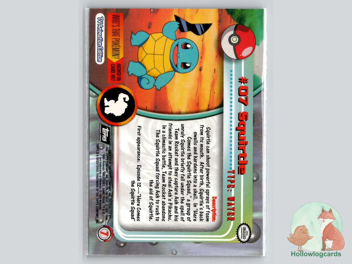 Squirtle (#7) - Topps Trading Cards Series 1