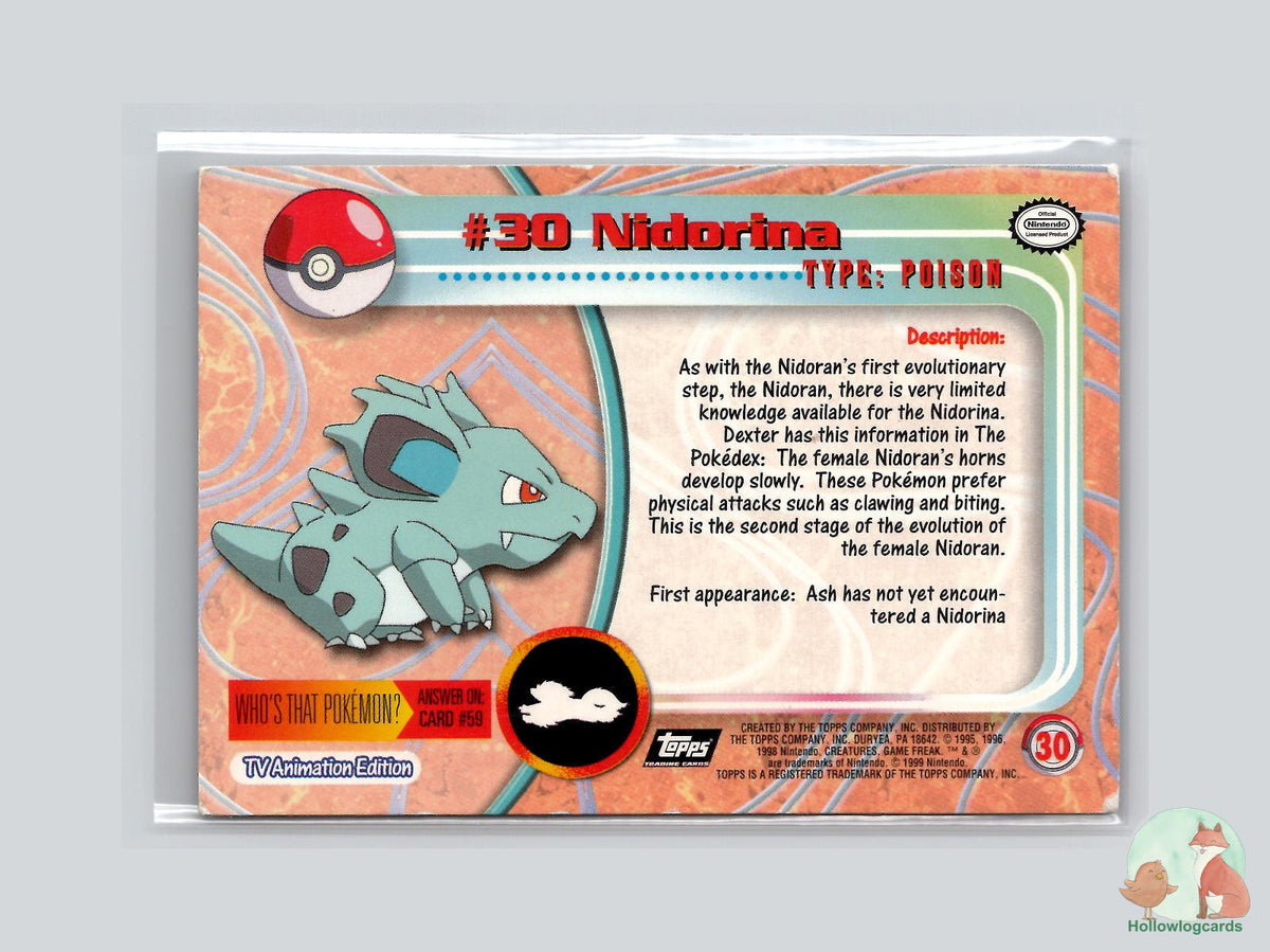 Nidorina (#30) Rainbow Chrome - Topps Trading Cards Series 1