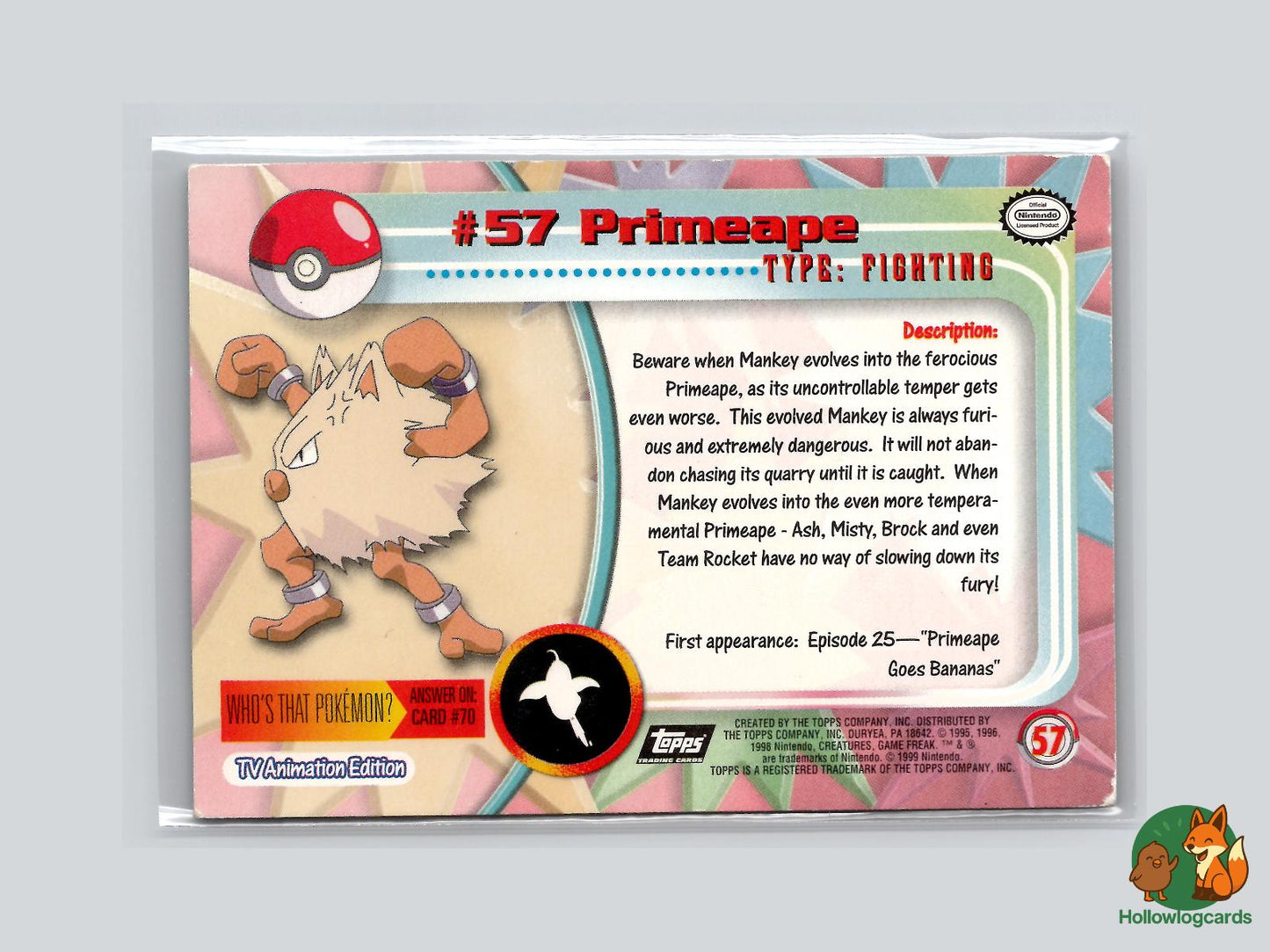 Primeape (#57) Chrome - Topps Trading Cards Series 1