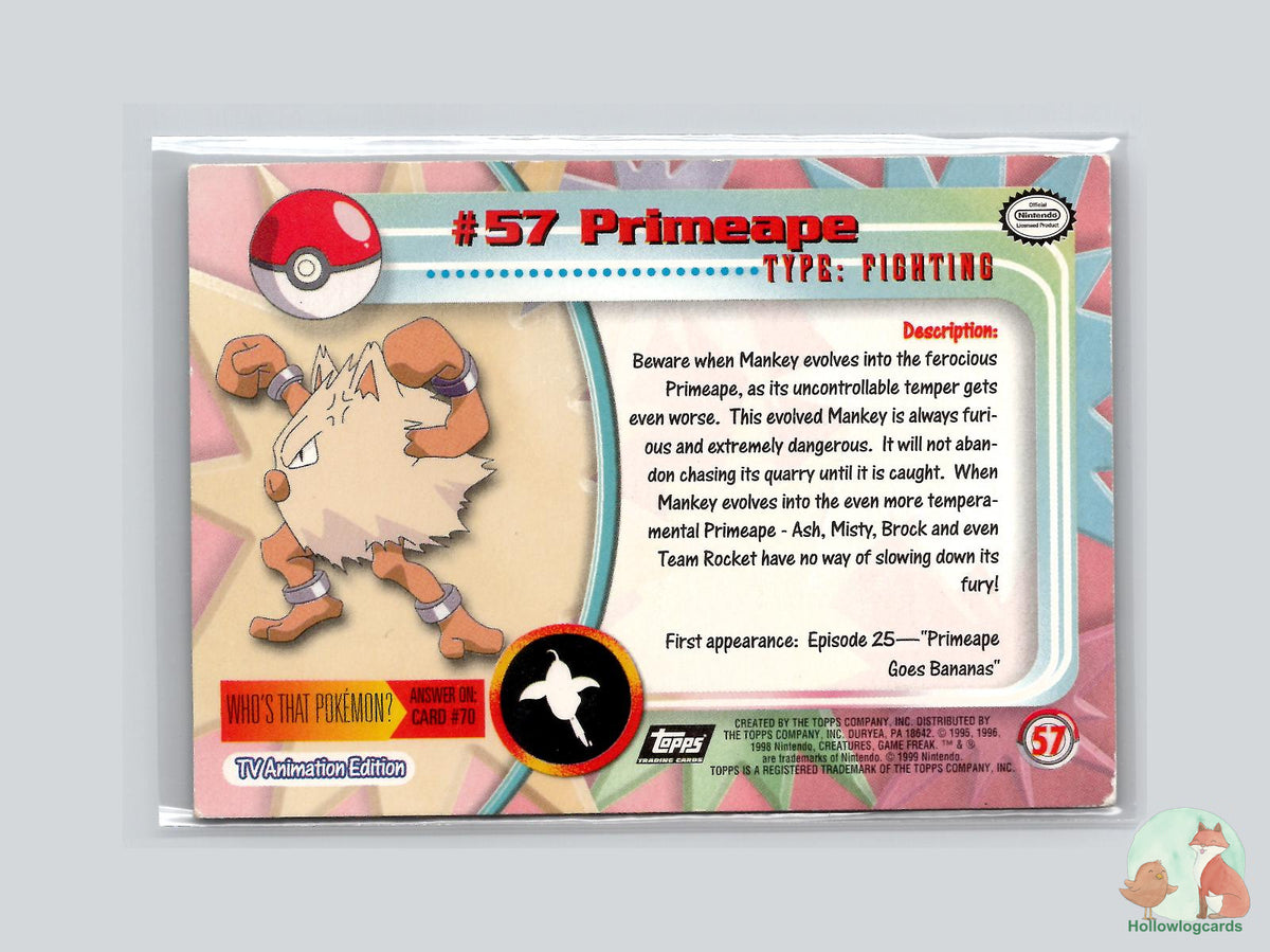 Primeape (#57) Chrome - Topps Trading Cards Series 1
