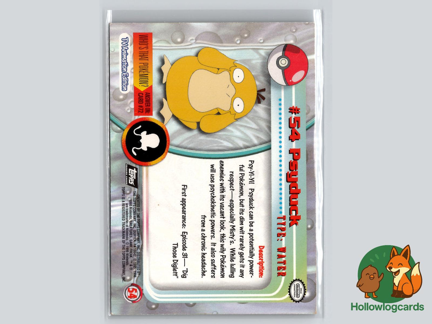 Psyduck (#54) Diamond Chrome Foil - Topps Trading Cards Series 1