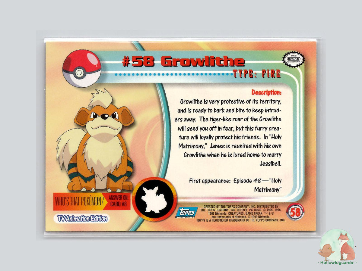 Growlithe (#58) - Topps Trading Cards Series 1