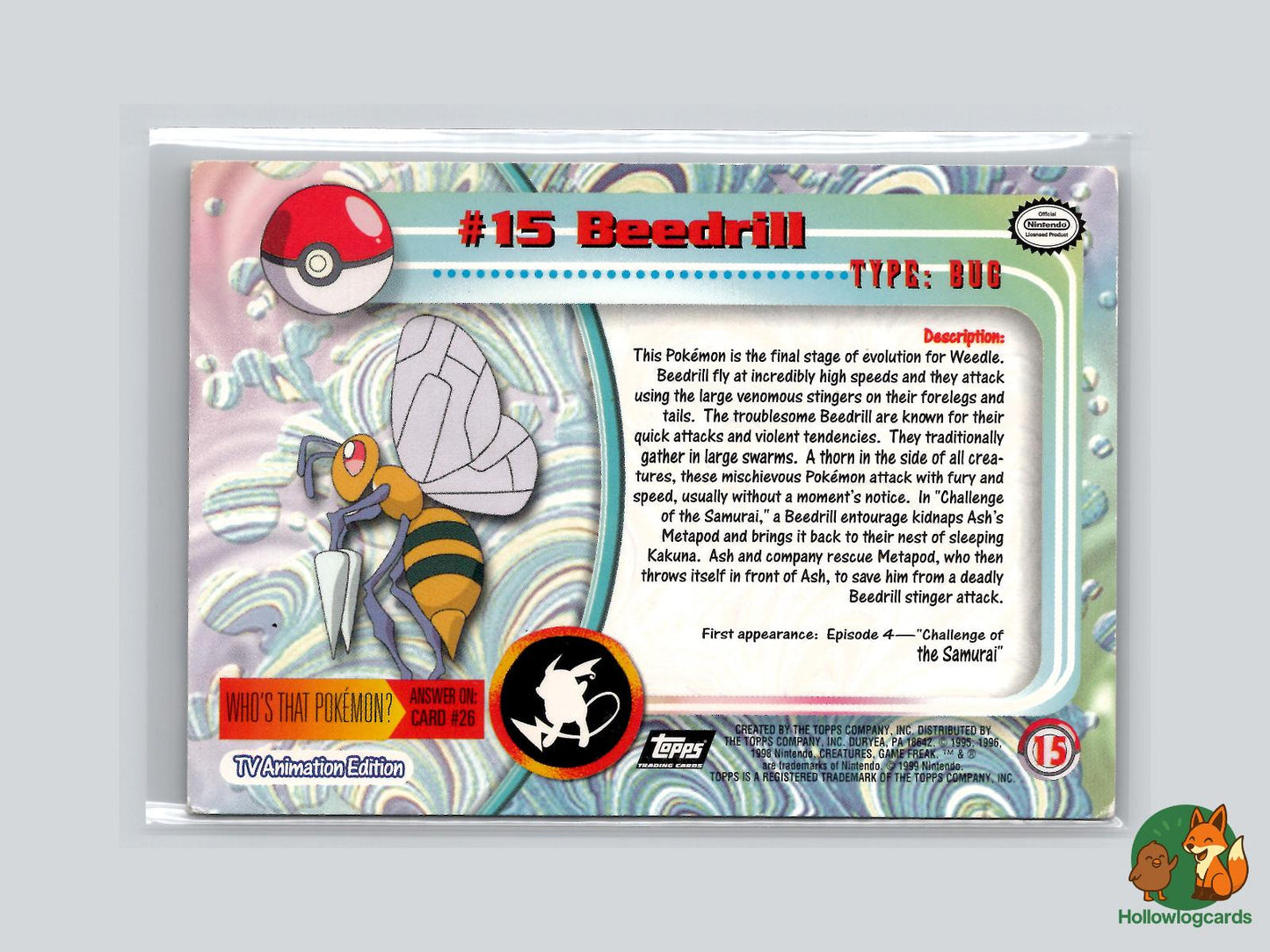 Beedrill (#15) Rainbow Chrome - Topps Trading Cards Series 1