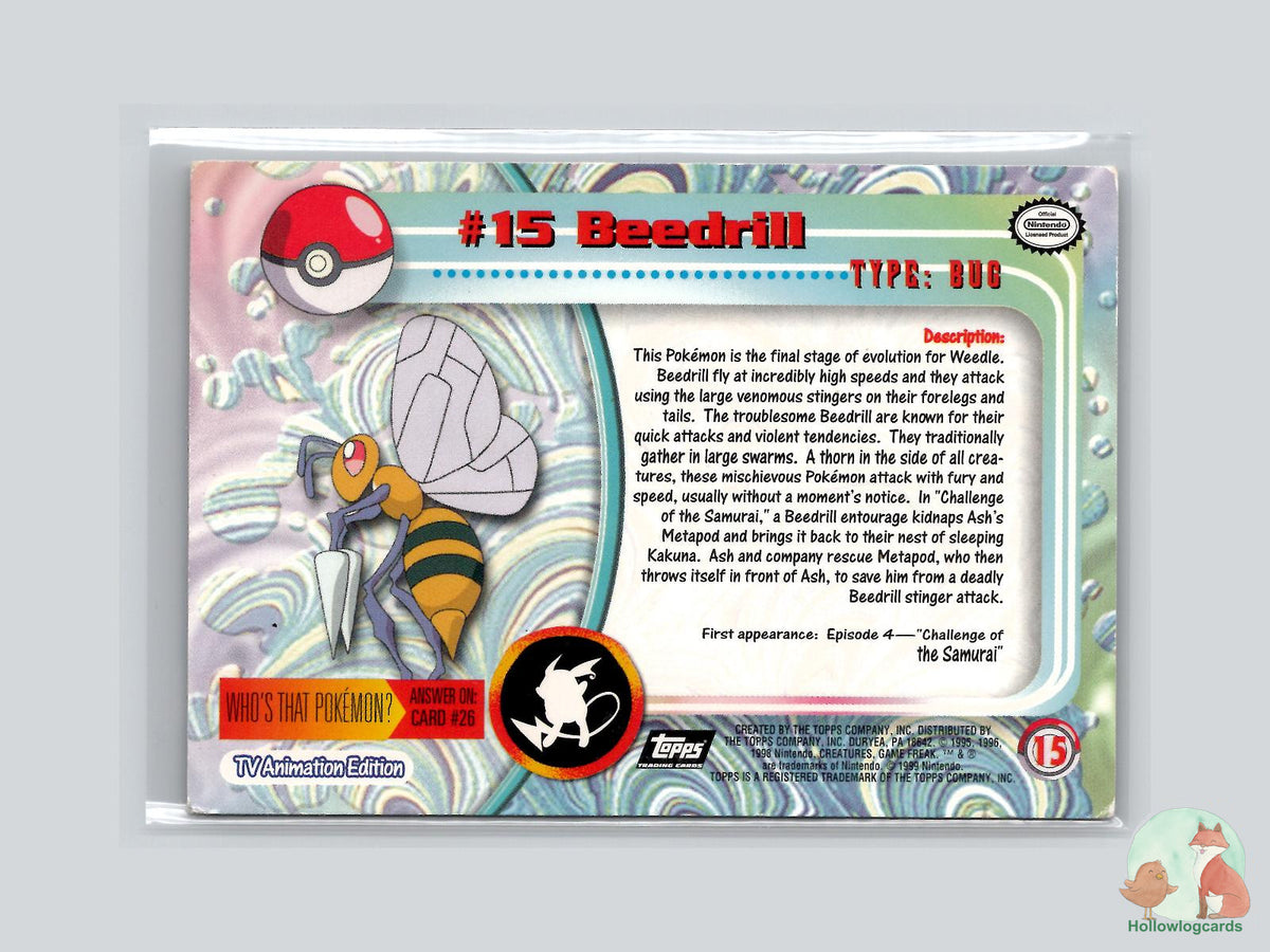 Beedrill (#15) Rainbow Chrome - Topps Trading Cards Series 1