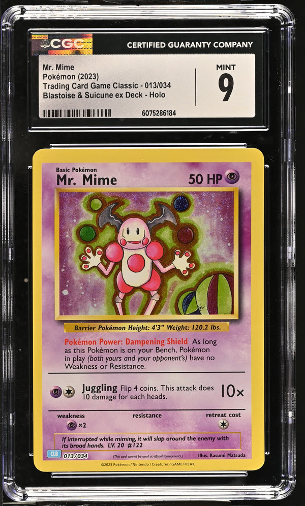 Graded Mr. Mime (013/034) Blastoise & Suicune ex Deck Holo - CGC 9