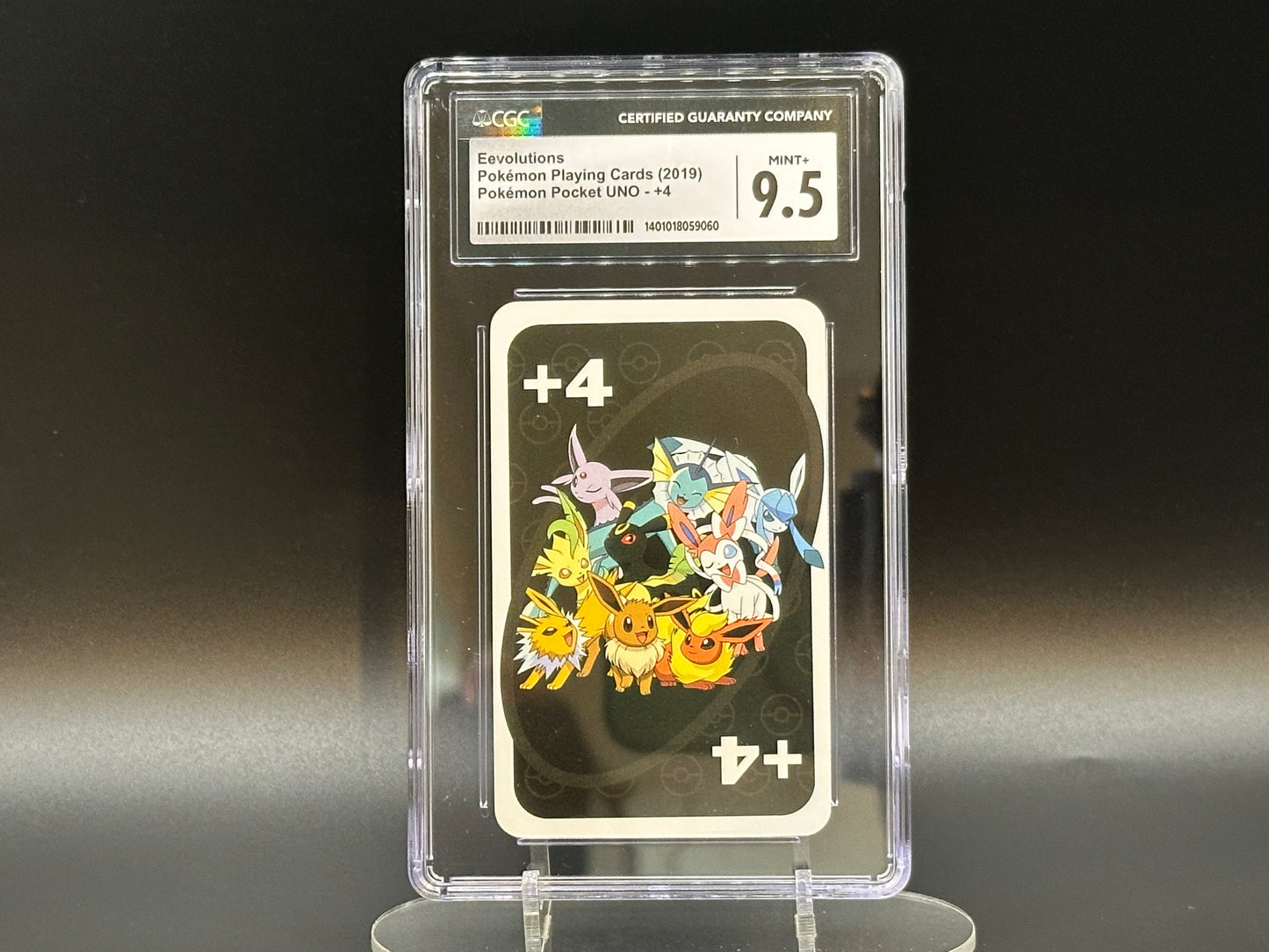 Graded Eevolutions - Eevee Jolteon Umbreon Pokemon UNO - +4 - CGC Mint+ 9.5